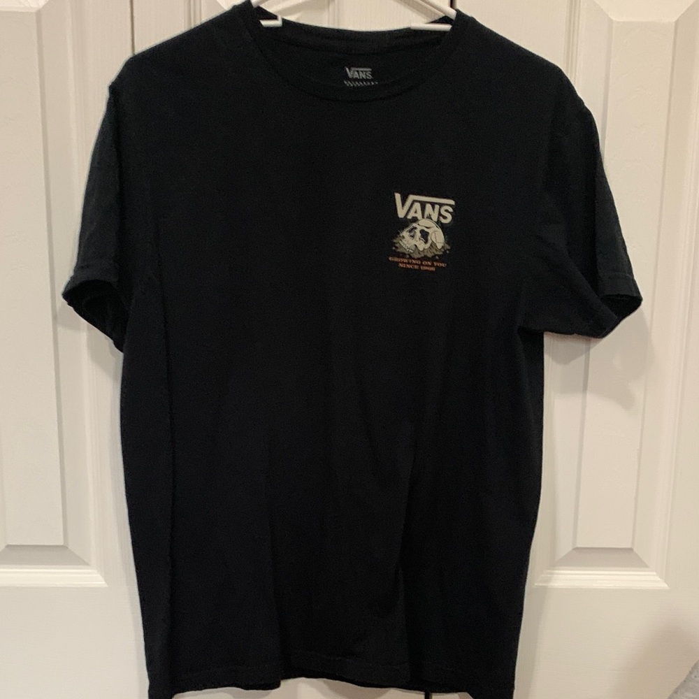 Vans Black Short Sleeve Tee with Small Chest Graphic